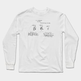 Ear Ring Vintage Patent Hand Drawing Long Sleeve T-Shirt